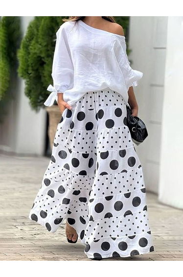 Long Sleeves Loose Asymmetric Solid Color Tied One-Shoulder Blouses&Shirts Tops