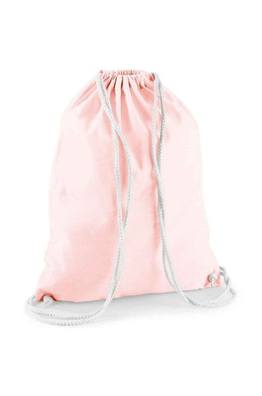 Westford Mill Cotton Drawstring Bag - Pastel Pink/White