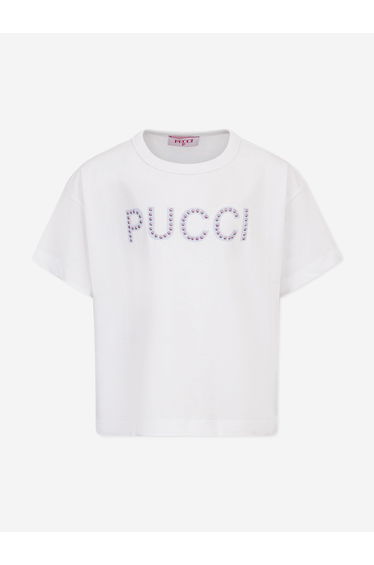 PUCCI Girls Logo T-Shirt in White