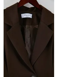Exclusive special collection brown fitted stamp blazer jacket - 4
