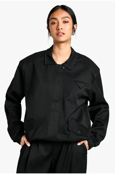 Tailored Oversized Bomber - black