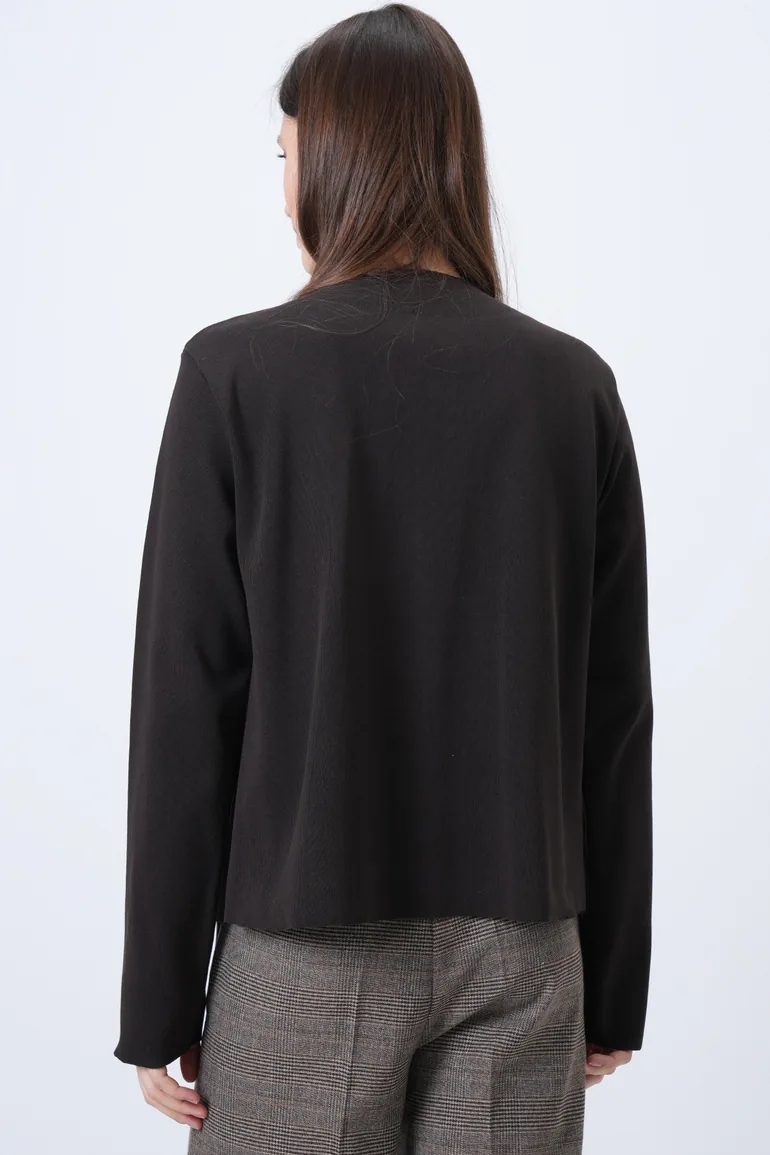 Women's Bitter Brown V-Neck Brooch Detailed Ottoban Cardigan - 7