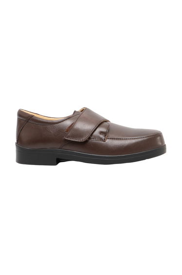 Roamers Mens Extra Wide Fitting Touch Fastening Casual Shoes - Brown