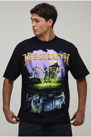 Oversized Megadeth License Print T-shirt - black