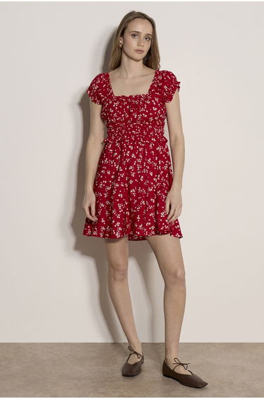 Floral Ruffle Mini Dress