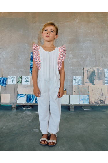 OVERALL RUFFLE For GIRL LIGHT BEIGE
