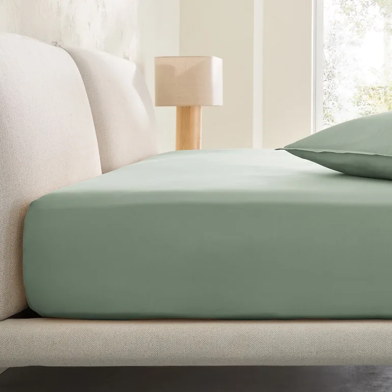 Saria Washed Cotton Sateen Fitted Sheet with 30cm Flap