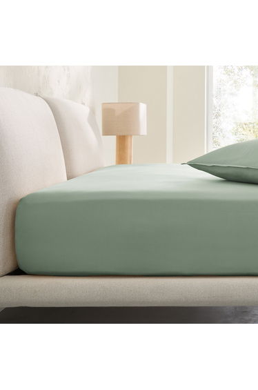 Saria Washed Cotton Sateen Fitted Sheet with 30cm Flap