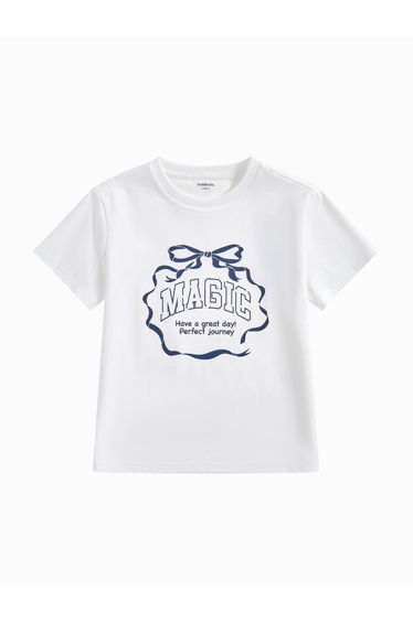 Girls' Short Sleeve T-Shirt With Front Print