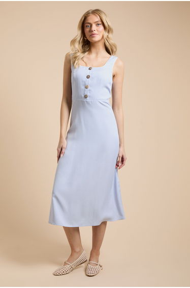 Stripe Button Midi Dress
