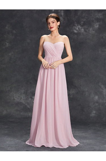 Leely Elegant Strapless Sleeveless Evening Gown