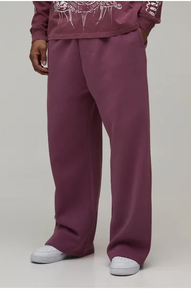 بنطلون رياضي بأرجل عريضة بطبعة لون أرجواني