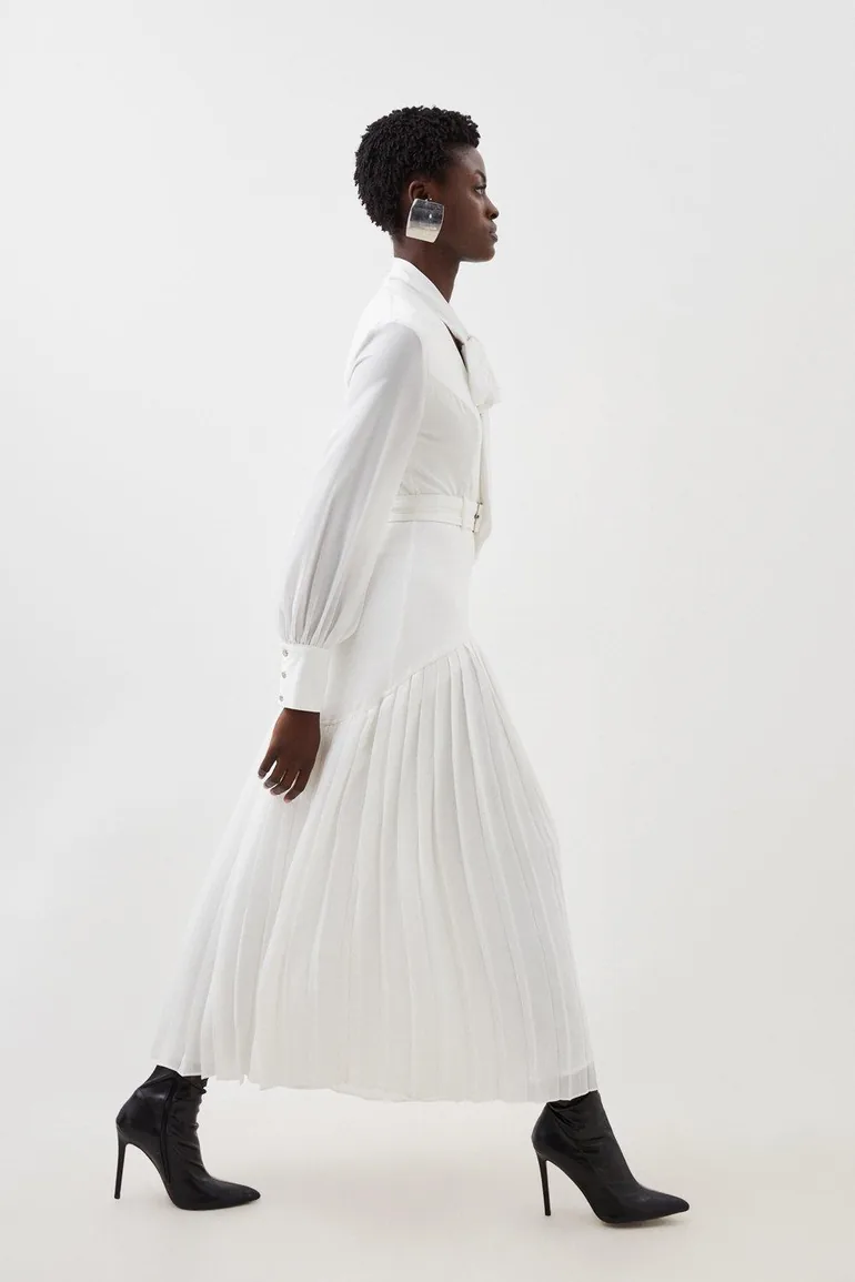Shop Jersey Ponte Georgette Mix Midaxi Dress Online in Bahrain