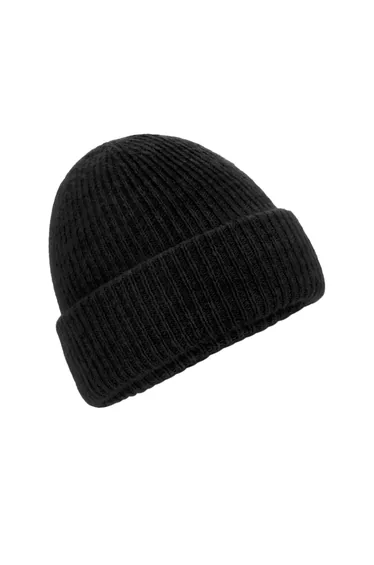 Beechfield Cosy Ribbed Marl Beanie - Black