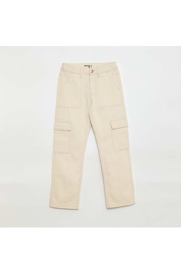 Multi-Pocket Denim Trousers WHITE