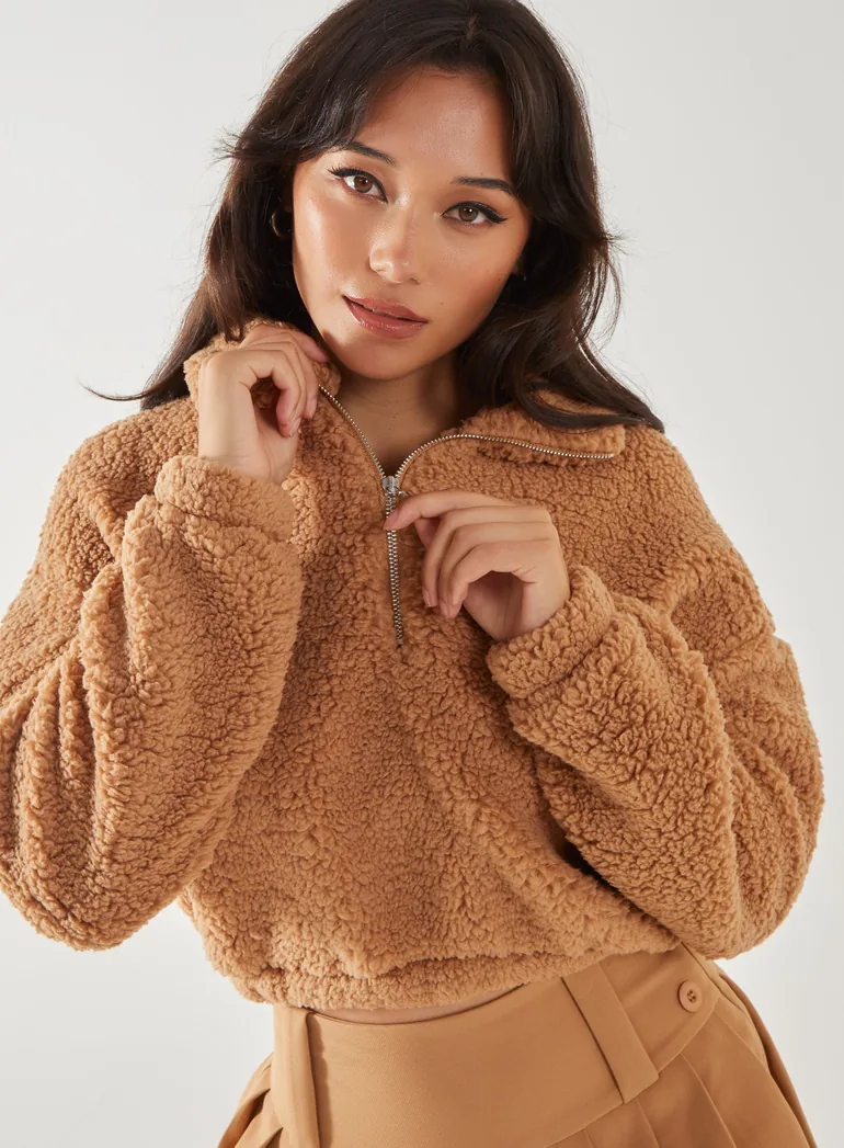 Teddy Zip Up Jumper - 1