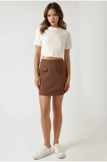 Pika Collection Mini Skirt with Fake Pockets