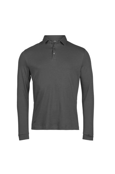 Tee Jays Mens Pima Cotton Long-Sleeved Polo Shirt - Black