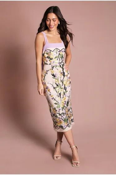 Coast Muse Floral Column Midi Dress