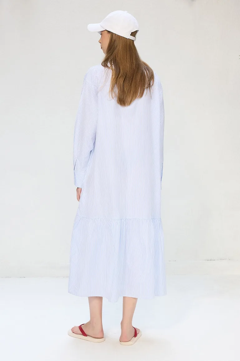 STRIPED POPLIN DRESS - 3