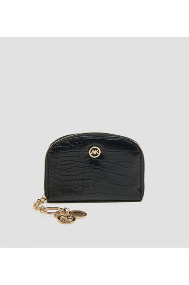 Anne Klein Croc Textured Zip-around Card Holder