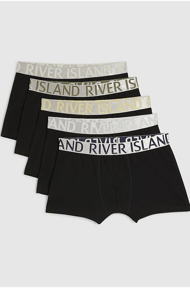 Black Pack Of 5 Metallic Trunks