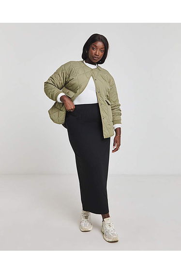 Black Jersey Tube Maxi Skirt