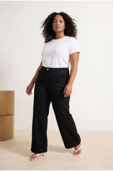 Black High Waist Regular Length Plus Size Jeans