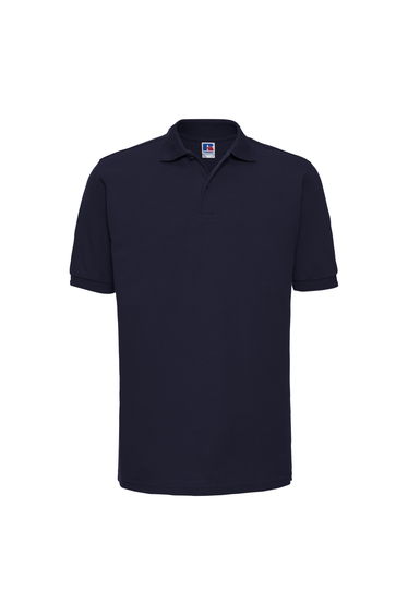 Russell Mens Ripple Collar & Cuff Short Sleeve Polo Shirt - French Navy