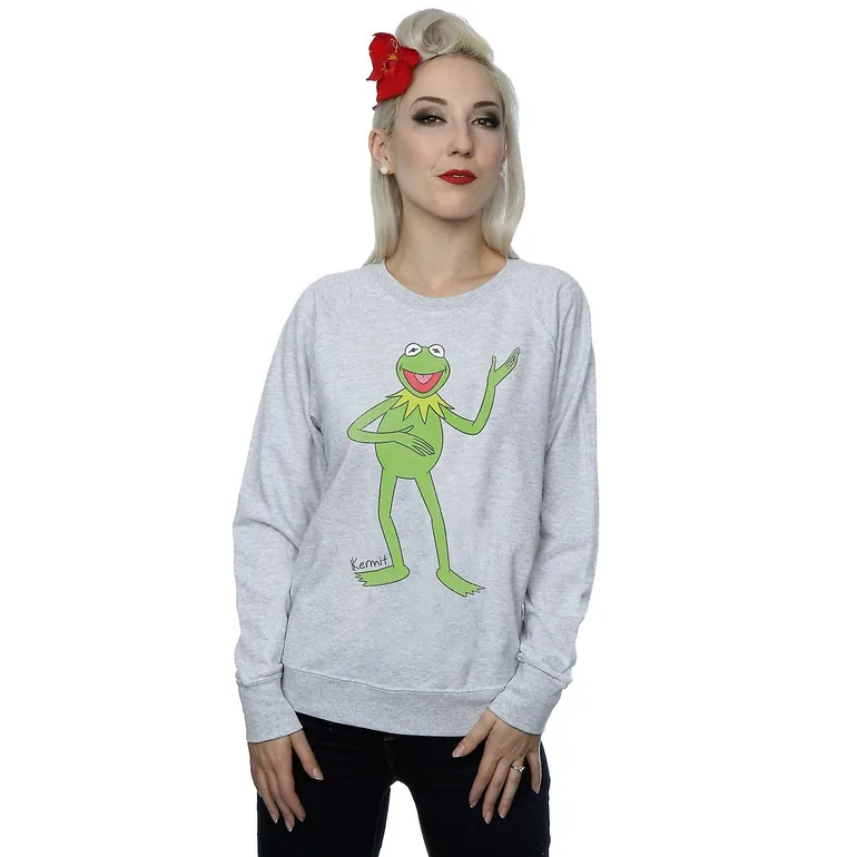 The Muppets Womens/Ladies Classic Kermit Heather Sweatshirt - Heather Grey - 1