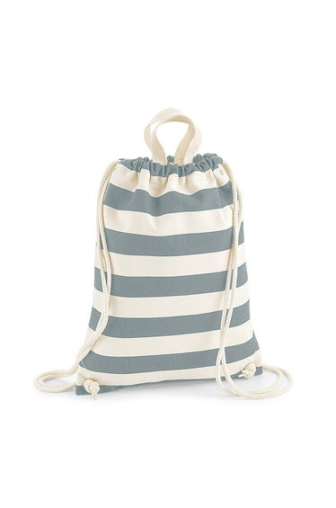 Westford Mill Ladies/Womens Nautical Gymsac - Natural/Grey