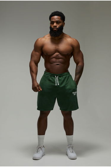 Training Dept Loose Fit 7inch Piping Short - dark green