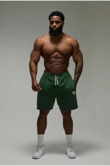 Training Dept Loose Fit 7inch Piping Short - dark green