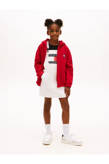 Tommy Hilfiger Girls Heritage Dungaree Dress in White