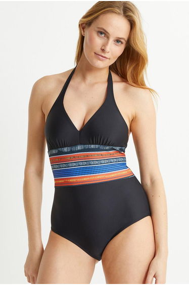 Anne Weyburn Black Halterneck Swimsuit
