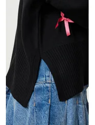 Women's Black Bow Detailed Knitwear Sweater - 5