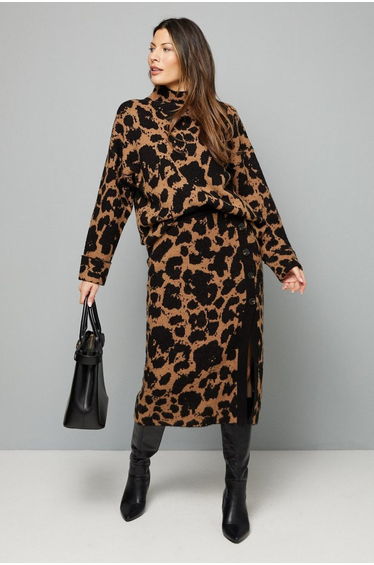 Leopard Print Oversized Jumper