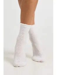 Scallop Edge Openwork Knitted Socks 2 Pack - multi - 1