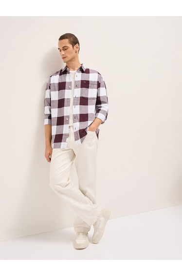 Men Relax Fit Flannel Casual Shirt