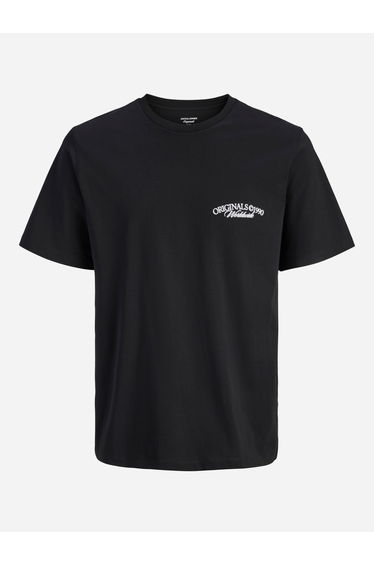 Black Photo Graphic Print Cotton T-Shirt