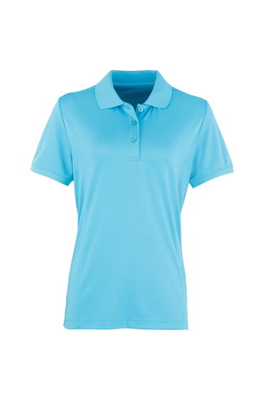 Premier Womens/Ladies Coolchecker Short Sleeve Pique Polo T-Shirt - Turquoise