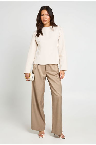 Seam Detail Tailored Top - cream