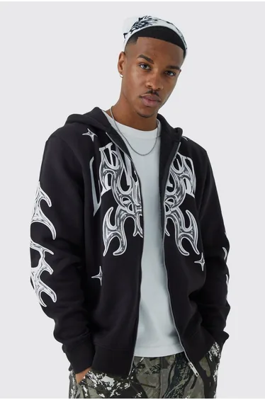 Oversized Limited Graphic Hoodie - black