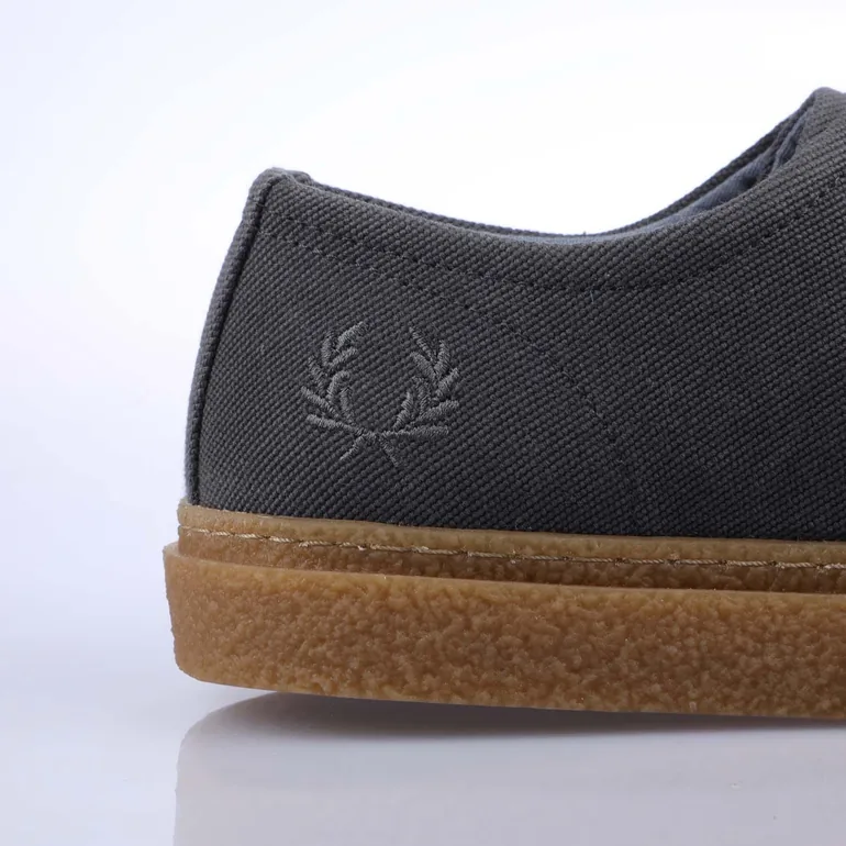 Men's Fred Perry Linden Canvas Trainers in Grey - 5