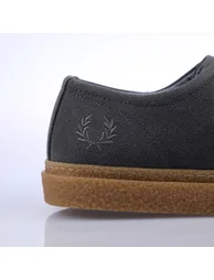 Men's Fred Perry Linden Canvas Trainers in Grey - 5
