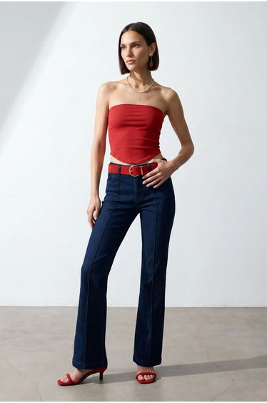 Dilvin Women’s Strapless Crop Bandeau Top