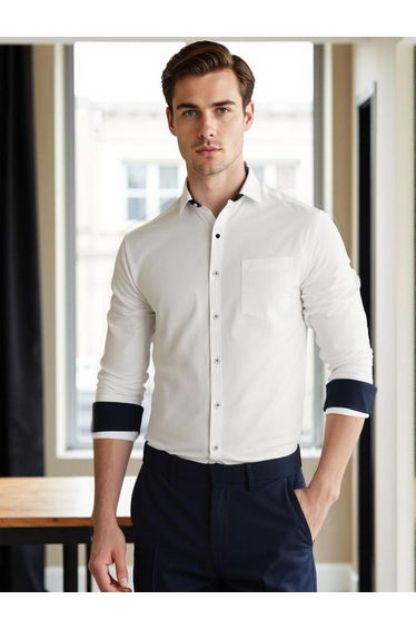 Men Solid Spread Collar Casual Shirt