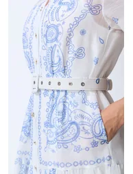 Loveliest Darling White Paisley Print Short Sleeve Maxi Dress - 9