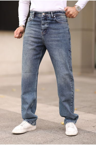 Blue Baggy Fit Jeans Denim Trousers