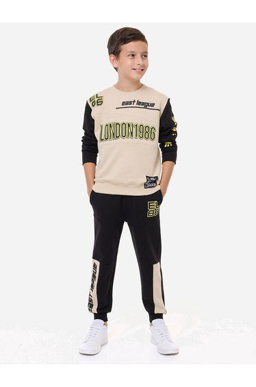 Printed Regular Fit Sweatshirt and Joggers Set